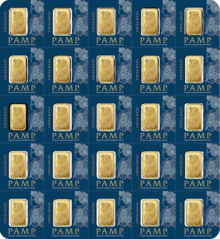 25 x 1g PAMP Fortuna | Multigram | aranytábla
