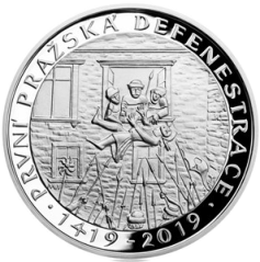 Stříbrná mince 200 Kč První pražská defenestrace | 2019 | Proof