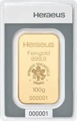 100g Heraeus | aranytömb