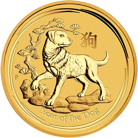 Zlatá investiční mince Rok Psa 1 Oz | Lunar II | 2018