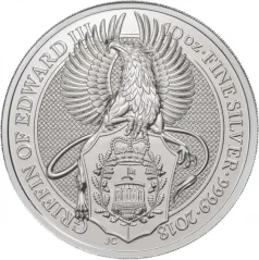 Strieborná investičná minca Griffin 10 Oz | Queens Beasts | 2018