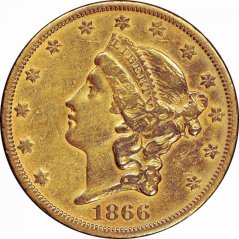 Gold coin 20 Dollar American Double Eagle | Liberty Head | 1866