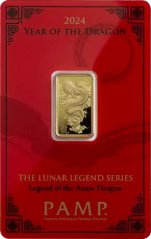 5g Gold Bar | Year Of The Dragon | Azure | Lunar Legends | PAMP