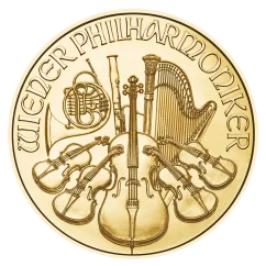 Złota moneta Wiedeński Filharmonik 1/25 oz