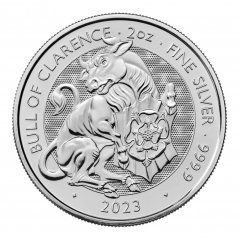 Strieborná investičná minca Bull of Clarence 2 Oz | Tudor Beasts | 2023