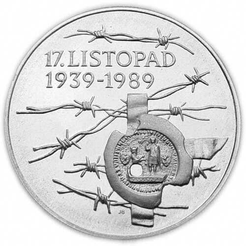 Silver coin 100 CSK 17.listopad | 1989 | Standard