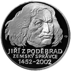 Strieborná minca 200 Kč Jiří z Poděbrad | 2002 | Proof