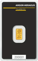 1g Gold Bar | Argor-Heraeus | Kinebar