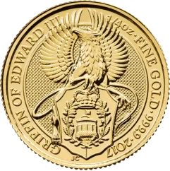 Zlatá investiční mince Griffin 1/4 Oz | Queens Beasts | 2017