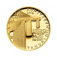 Zlatá minca 5000 Kč Jizerský most na trati Tanvald-Harrachov | 2014 | Standard