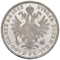 Strieborná minca 2 Zlatník Františka Jozefa I. | Rakúska razba | 1858 M