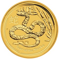 Zlatá investiční mince Rok Hada 1/4 Oz | Lunar II | 2013