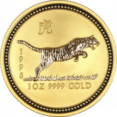 Zlatá investičná minca Rok Tigra 1/10 Oz | Lunar I | 1998