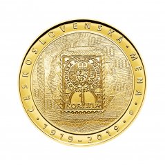 Zlatá mince 10000 Kč Zavedení československé měny | 2019 | Proof