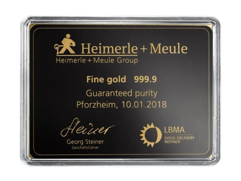 100 x 1g investiční zlatý slitek | Heimerle + Meule | Unity Box