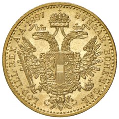 Zlatá mince 1 Dukát Františka Josefa I. | Rakouská ražba | 1856 E