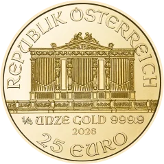 Bécsi Filharmonikusok 1/4 uncia | 2026 | aranyérme