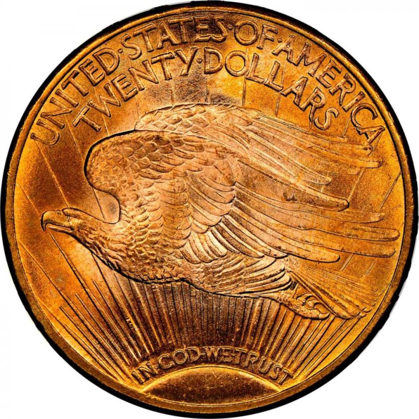 Gold coin 20 Dollar American Double Eagle | Saint Gaudens | 1923