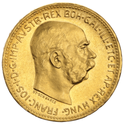 Zlatá investiční mince 20 Korona Františka Josefa I. | 1915 | Novoražba