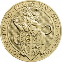 Zlatá investiční mince Lion 1/4 Oz | Queens Beasts | 2016