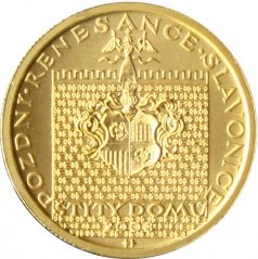 Zlatá minca 2000 Kč Pozdní renesance štíty domů ve Slavonicích | 2003 | Standard