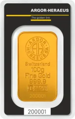 100g investiční zlatý slitek | Argor-Heraeus
