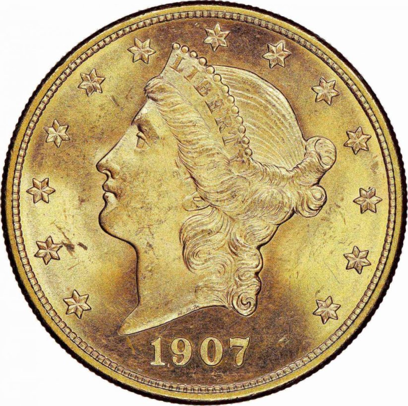 Gold coin 20 Dollar American Double Eagle | Liberty Head | 1907