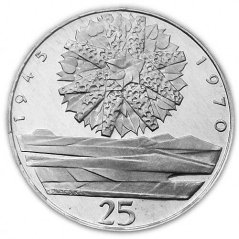 Stříbrná mince 25 Kčs 25 let osvobození ČSR | 1970 | Proof