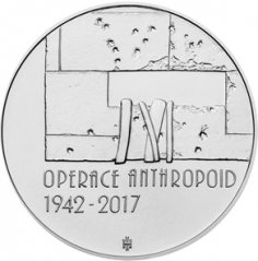 Strieborná minca 200 Kč Operace Anthropoid | 2017 | Standard
