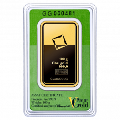 100g investičná zlatá tehlička | Valcambi | Green Gold
