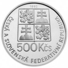 Stříbrná mince 500 Kčs J.A.Komenský | 1992 | Proof