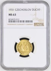 Złota Moneta 1 Dukat Św. Wacław | 1931 | NGC | MS 63