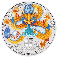 Silver coin Dragon 1/2 Oz | Lunar III | 2024 | Coloured