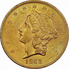Gold coin 20 Dollar American Double Eagle | Liberty Head | 1852