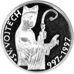 Strieborná minca 200 Kč Svatý Vojtěch | 1997 | Proof