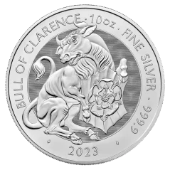 Strieborná investičná minca Bull of Clarence 10 Oz | Tudor Beasts | 2023