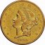 Gold coin 20 Dollar American Double Eagle | Liberty Head | 1855