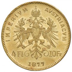 Zlatá mince 4 Zlatník Františka Josefa I. | Rakouská ražba | 1885