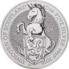 Stříbrná investiční mince Unicorn 10 Oz | Queens Beasts | 2019