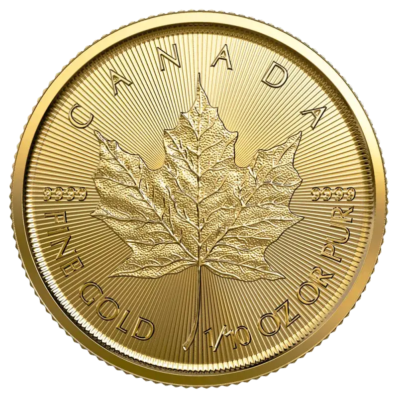 Zlatá investiční mince Maple Leaf 1/10 Oz