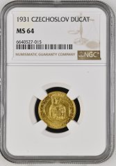 Złota Moneta 1 Dukat Św. Wacław | 1931 | NGC | MS 64