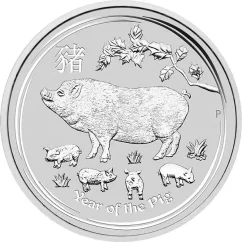 Stříbrná investiční mince Rok Vepře 2 Oz | Lunar II | 2019