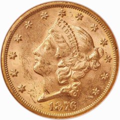 Gold coin 20 Dollar American Double Eagle | Liberty Head | 1876