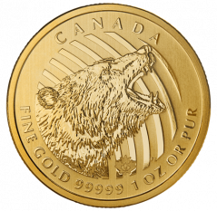 Zlatá investičná minca Roaring Grizzly Bear 1 Oz | Call of the Wild | 2016