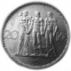 Stříbrná mince 20 Kč | 1933