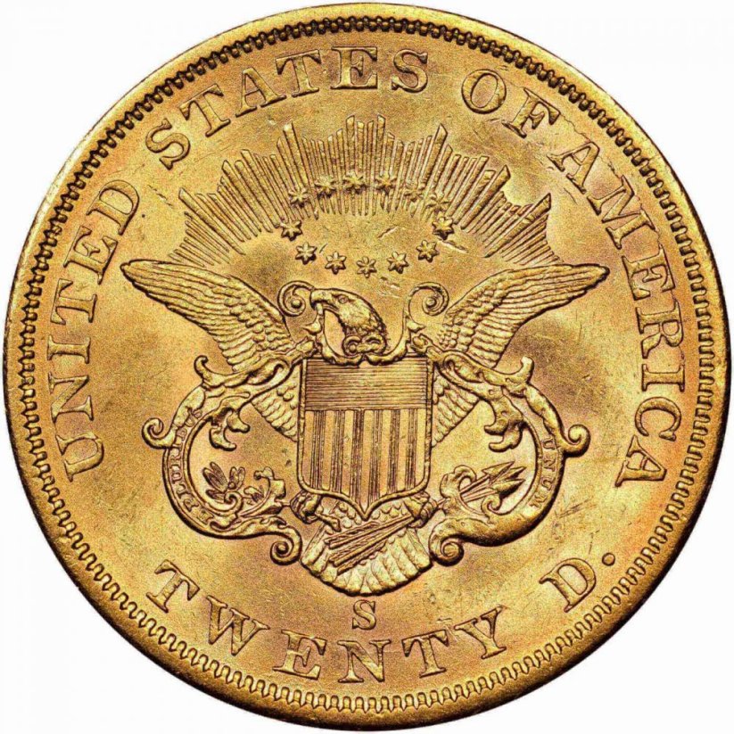 Gold coin 20 Dollar American Double Eagle | Liberty Head | 1861