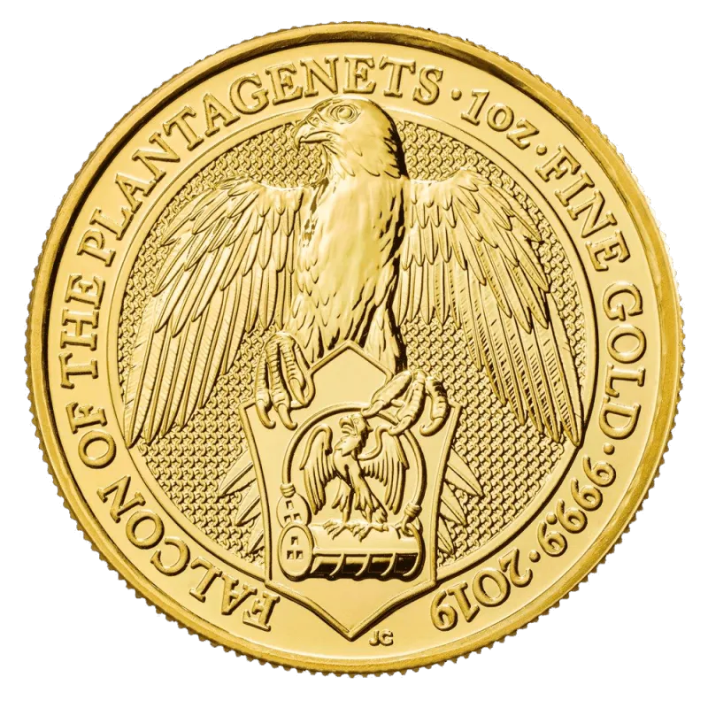 Zlatá investiční mince Falcon 1 Oz | Queens Beasts | 2019