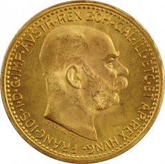 Zlatá investičná minca 10 Korona Františka Jozefa I. | 1912 | Novorazba