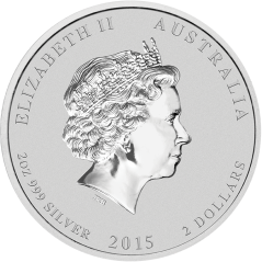 Strieborná investičná minca Rok Kozy 2 Oz | Lunar II | 2015
