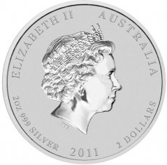 Stříbrná investiční mince Rok Králíka 2 Oz | Lunar II | 2011